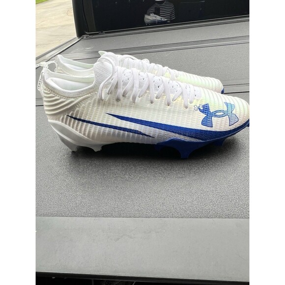 Under Armour Other - Under Armour Blur Pro Intelliknit Football Cleats Men 12 White Blue 3028220-106